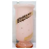 Vintage 9in pink case glass vase