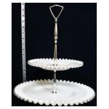 Fenton silver crest 2 tier tidbit tray
