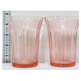 Lot of 2 pink depression cherry blossom glasses