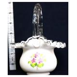 Fenton silvercrest basket w/ violets