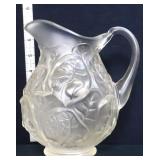 Fenton clear satin water lily pitcher