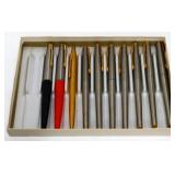 Lot of 10 vintage pens, some w/ gold tips