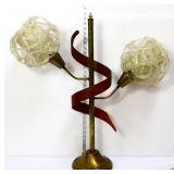 MCM 2 head lucite spaghetti shade lamp