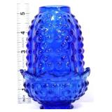 Cobalt blue hobnail 2 piece fairy lamp