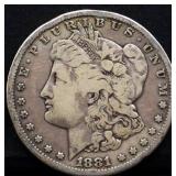 1881S Morgan silver dollar
