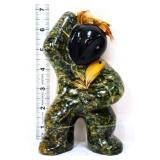 Signed Indian hand carved soapstone figure