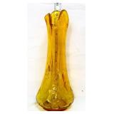 Vntg amber 10.5in swung vase