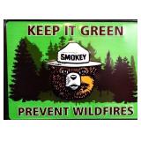 Metal Smokey Bear Keep It Green sign