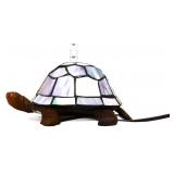 Leaded glass turtle lamp