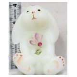 Fenton white satin lop ear bunny w/ flowers