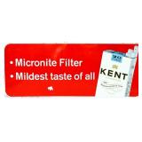 Vntg metal 30x12 Kent Cigarette adv sign
