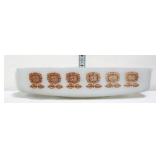 Vntg Federal milk glass sunflower dish