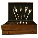 Reed & Barton silver plate flatware in wood case
