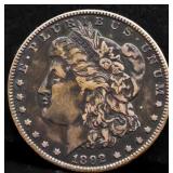 1892O Morgan silver dollar