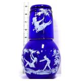 Cobalt Mary Gregory style tumble up set