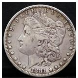 1881 Morgan silver dollar