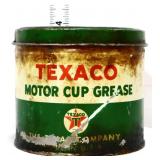 Vtg metal Texaco Motor Cup Grease can