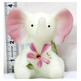 Fenton opal satin dewdrops baby elephant figure