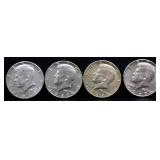 Lot of 4 1967 Kennedy half dollars