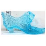Fenton ice blue daisy & button shoe