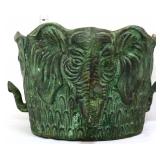 Green elephant face flower pot