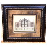 Framed 40x36 gate scene art NO SHIPPING