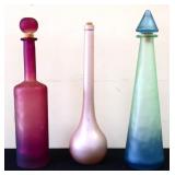 Lot of 3 glass decanters