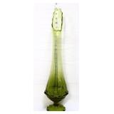 Fenton 23in green petal bottom swung vase