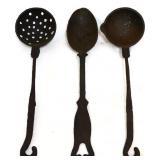 Lot of 3 cast iron utensils