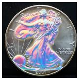 Colorized hologram 2001 silver eagle coin