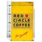 Vintage metal Red Circle Coffee bank