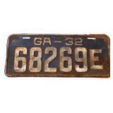 1932 Georgia license plate