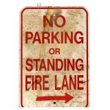Vntg metal 12x18 No Parking Fire Lane sign