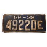 1932 Georgia license plate