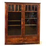 Vintage oak 2 door bookcase see photos