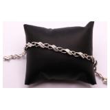 WHITE SAPPHIRE DINNER BRACELET LAB GROWN