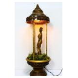 Vntg mineral oil goddess rain table lamp