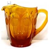 Fostoria 7in amber coin glass pitcher