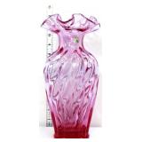Fenton 12in pink spiral optic vase