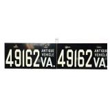 Pair Virginia Antique Auto license plates