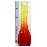 Vintage 9in amberina flash vase