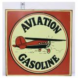 Metal Aviation Gasoline sign