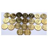 Lot of 23 2007-2012 Presidential dollar coins