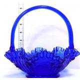 Fenton cobalt basket w/ roses