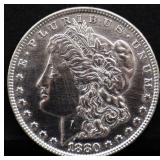 1880 Morgan silver dollar