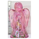 Fenton pink iridescent 6.5in angel figure