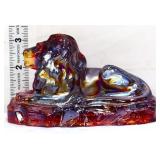 Fenton red carnival laying lion figure