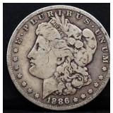 1886O Morgan silver dollar