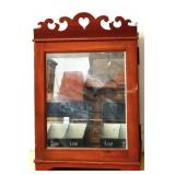 Vintage wood mirror door tie cabinet