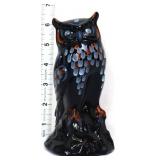 Fenton black Medallion Collection owl figure